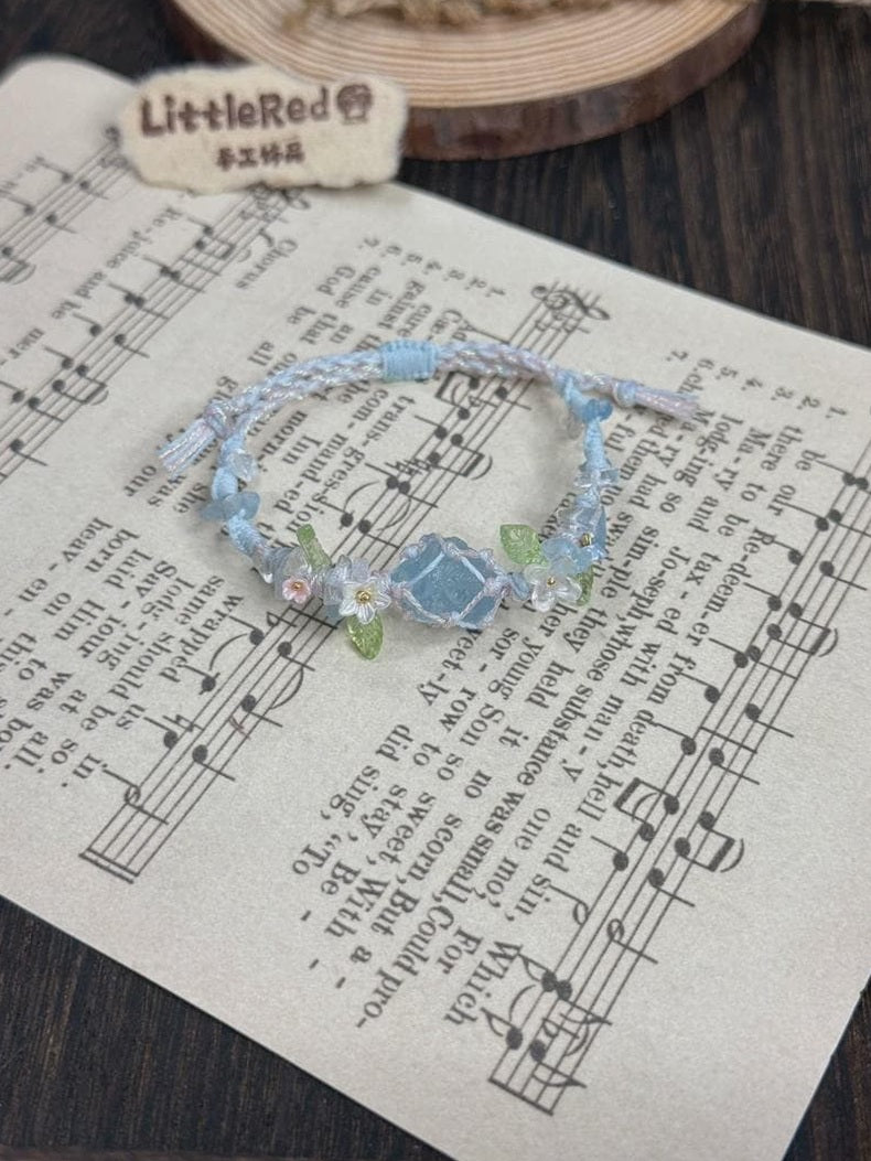 Aquamarin-Makramee-Armband in Pastelltönen – Ansicht 3