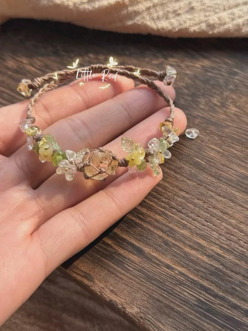 Rohes Citrin-Makramee-Armband – Ansicht 2