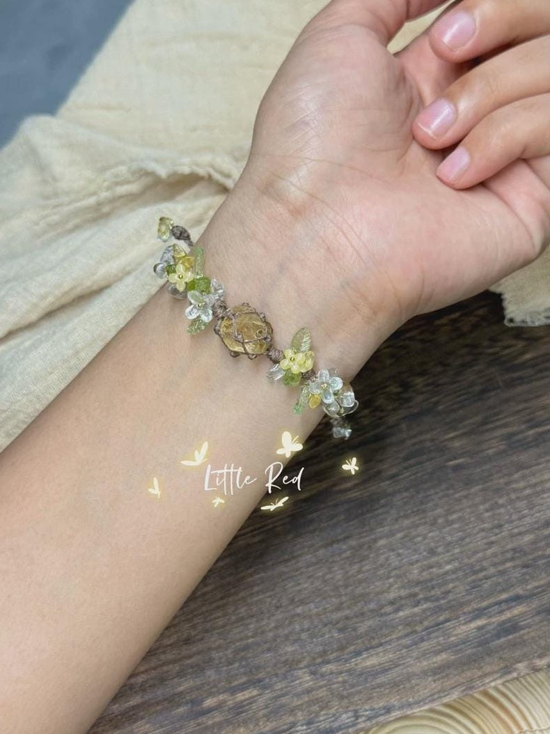 Rohes Citrin-Makramee-Armband – Ansicht 3