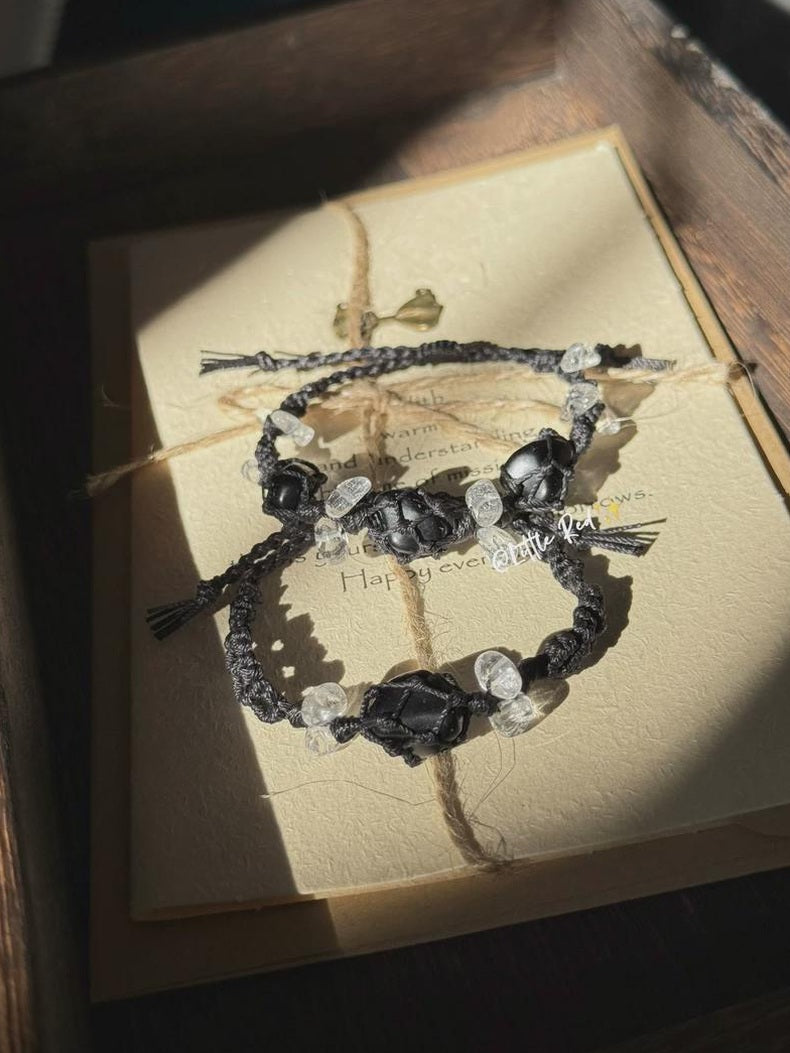 Obsidian-Makramee-Armband – Ansicht 3
