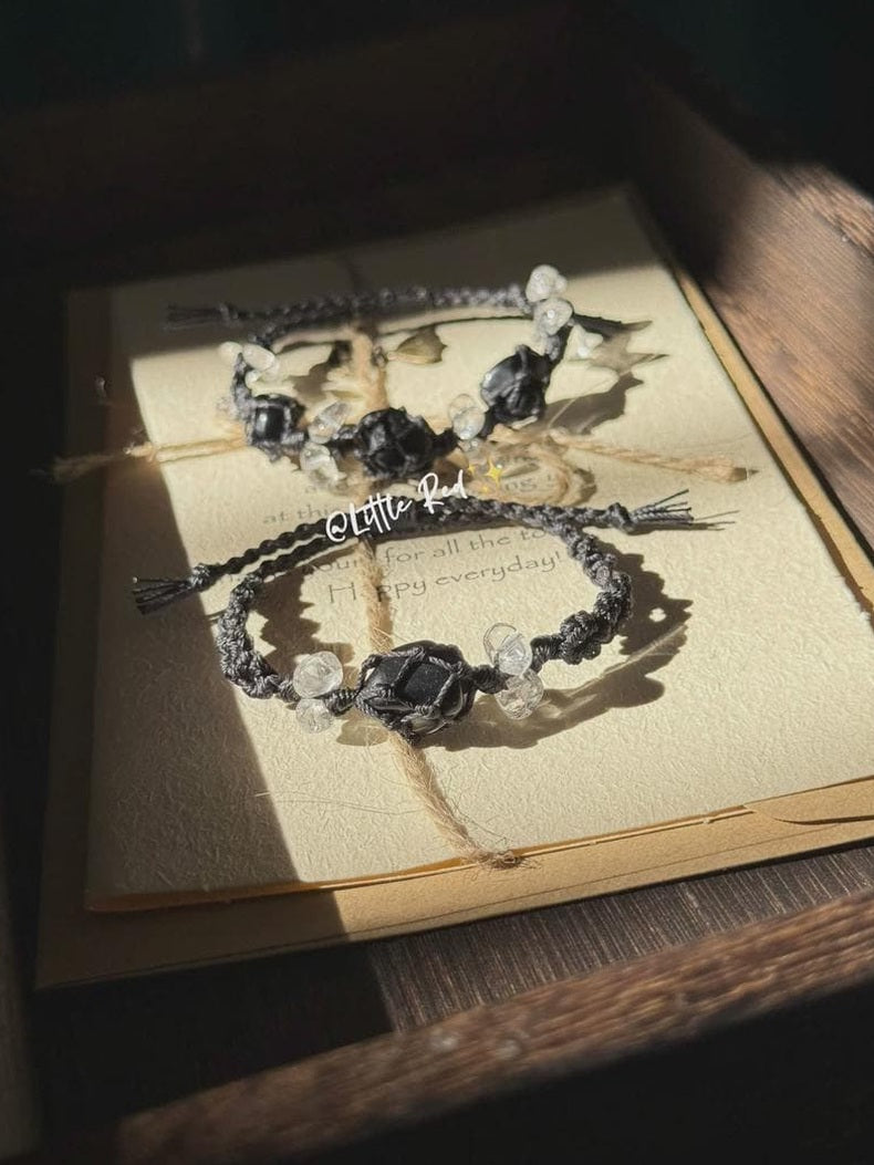 Obsidian-Makramee-Armband – Ansicht 4