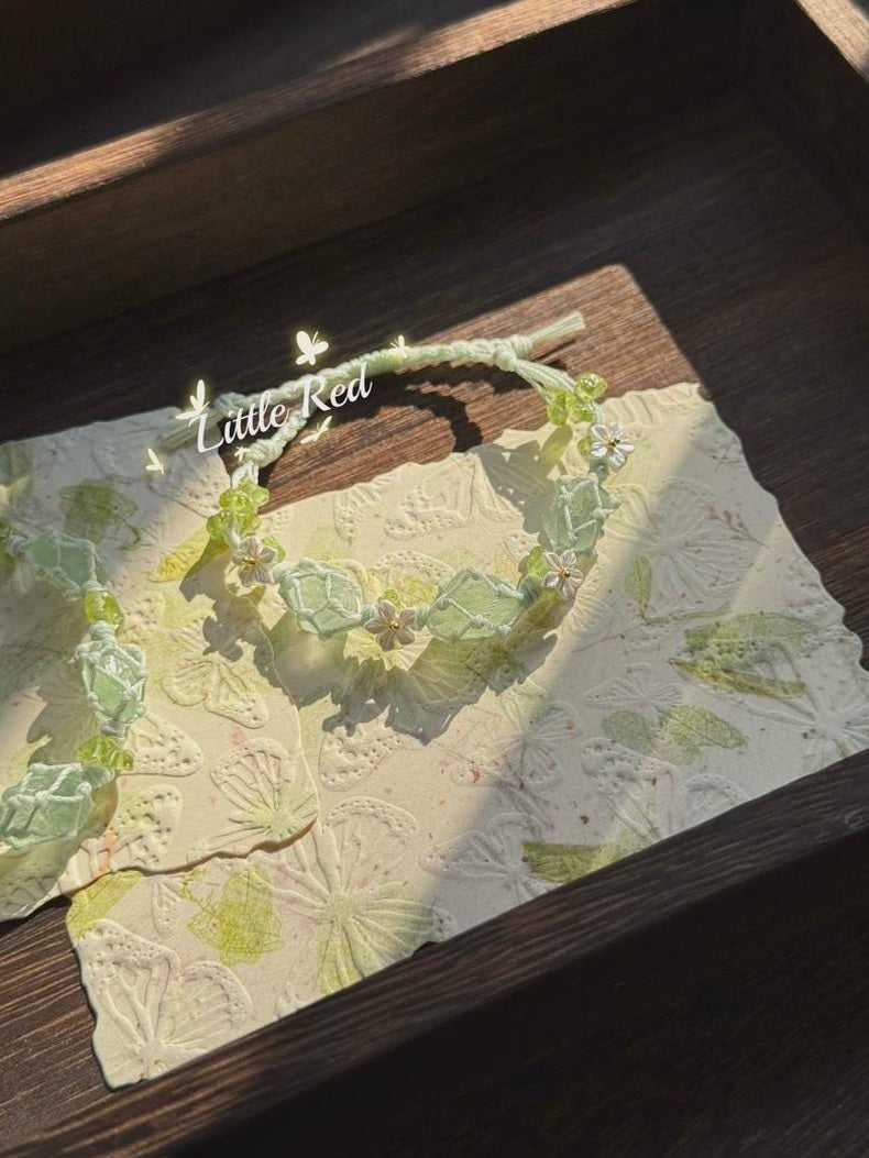 Fluorit-Makramee-Armband mit Peridot – Ansicht 3