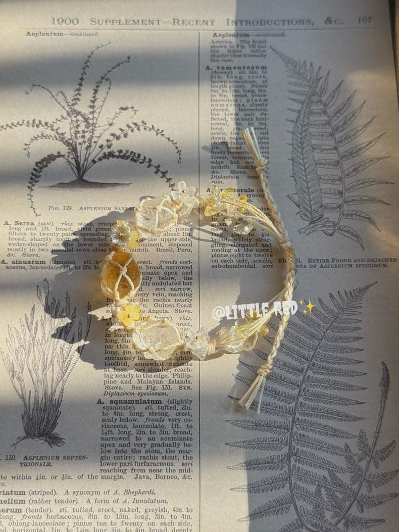 Citrin- und Bergkristall-Makramee-Armband – Ansicht 2