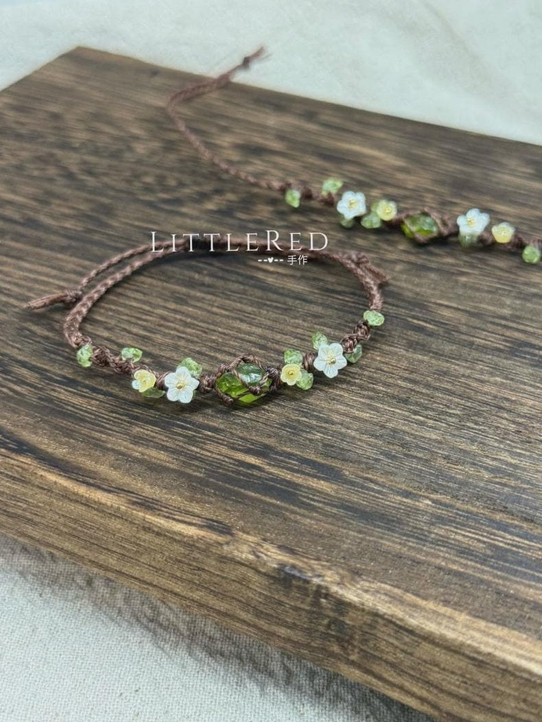 Rohes Peridot-Makramee-Armband – Ansicht 3