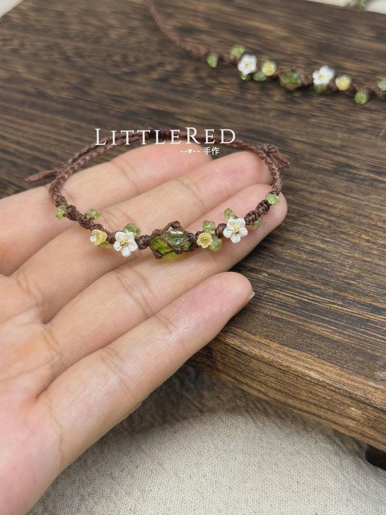 Rohes Peridot-Makramee-Armband – Ansicht 4