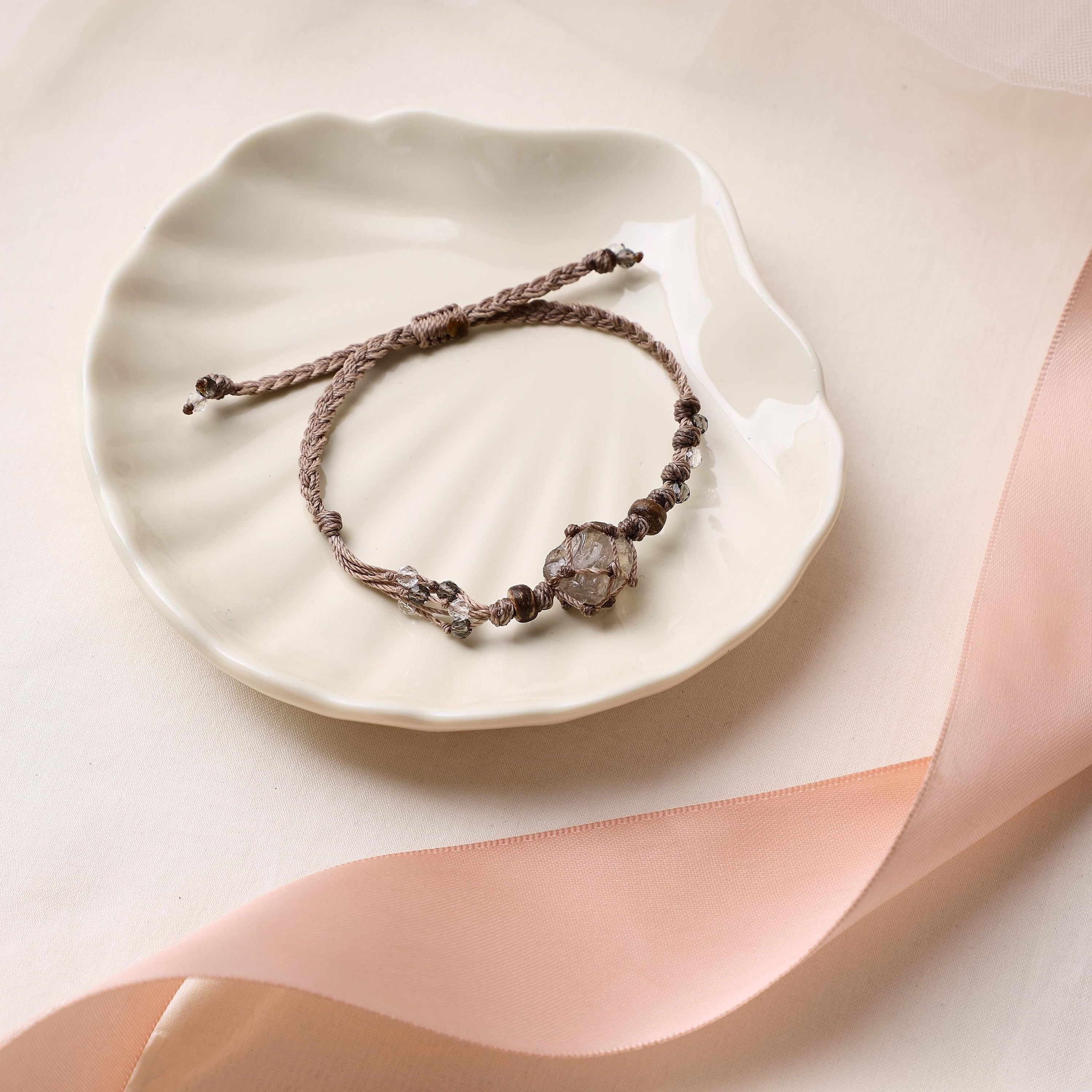 Rauchquarz-Makramee-Armband – Ansicht 3